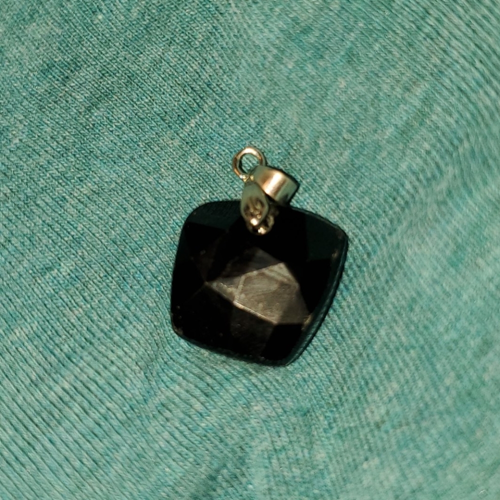Black jet swarovski pendant